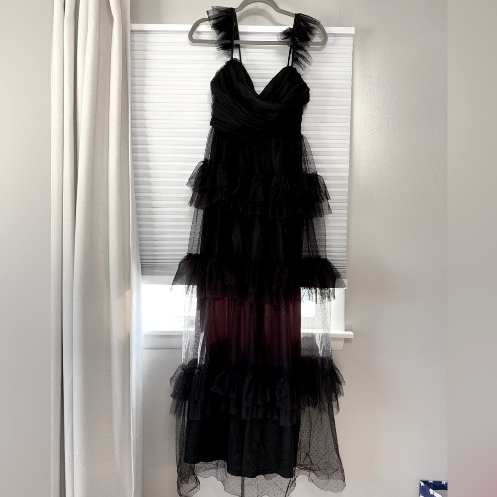LULUS BLACK WEDDING GUEST MAXI DRESS